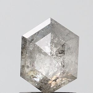 1.28 CT ,7.3*5.3 MM, Hexagon shape natural diamond , salt and paper