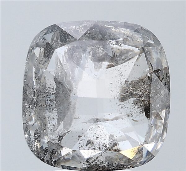 5.89 CT ,10.7*10.5 MM, Cushion shape natural diamond , salt and paper