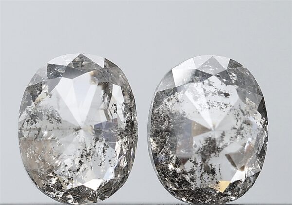 5.82 CT Pair  ,10*7.9 MM, Oval shape natural diamond , salt and paper